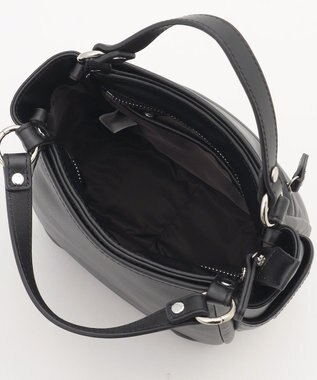 Y'SACCS カウレザー スクエア2wayミニトート ブラック