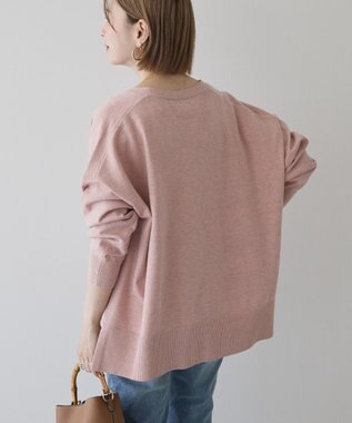 AMERICAN HOLIC バイパチVネックルーズカーディガン Pink