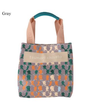 tsumori chisato CARRY タコチェック ハンドバッグ 手提げ 【 水や汚れに強いコーティング 】 グレー