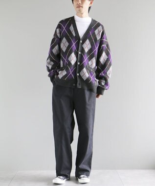 CRAFT STANDARD BOUTIQUE アーガイル柄カーディガン Black