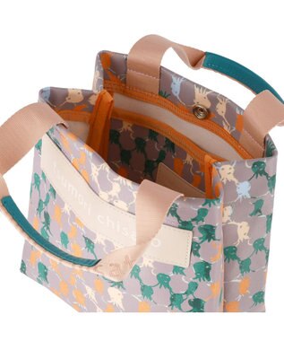 tsumori chisato CARRY タコチェック ハンドバッグ 手提げ 【 水や汚れに強いコーティング 】 グレー