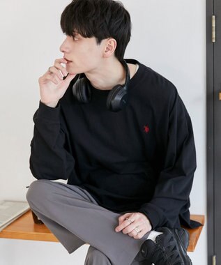 WEGO 【ユニセックス着用ITEM/MLサイズ展開】U.S. POLO ASSN.ワンポイント刺繍LST ブラック