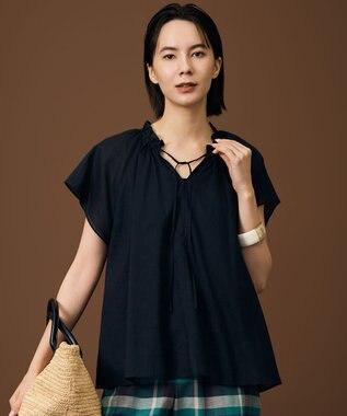 自由区 L 【WEB限定カラーあり】シアーラミーローンフリルデティール ブラウス