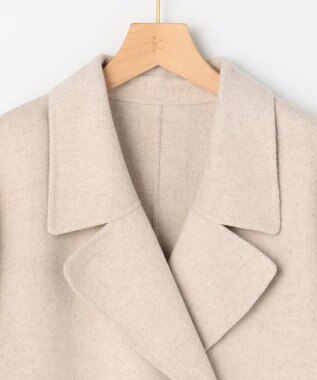 組曲 S ダブルブレストリバー コート アイボリー系