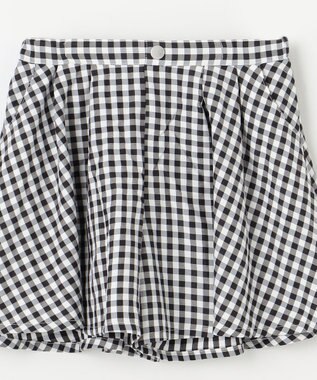 組曲 KIDS 【110-140㎝】フレアーギンガム ショートパンツ ブラック系3