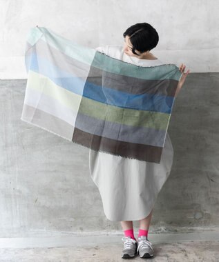 POLS 播州織 極細コットンストール Sサイズ ブルー