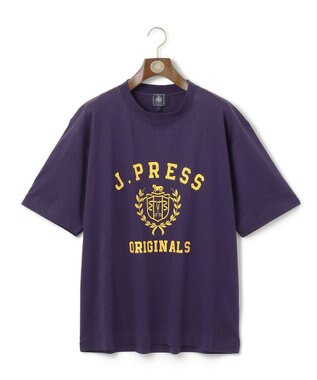 J.PRESS MEN 【J.PRESS ORIGINALS】【UNISEX】Cotton Jersey CRST Logo T-shirt パープル系