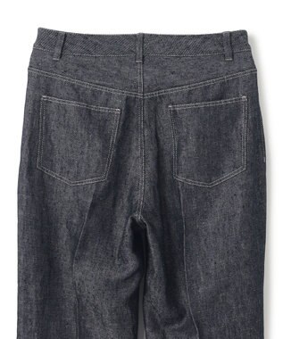 BEIGE， 【洗える】CUPHEA / センタープレス入りフレアパンツ Indigo