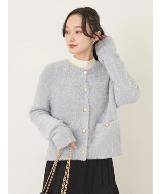 earth music&ecology キラキラシャギーカーディガン Light Gray