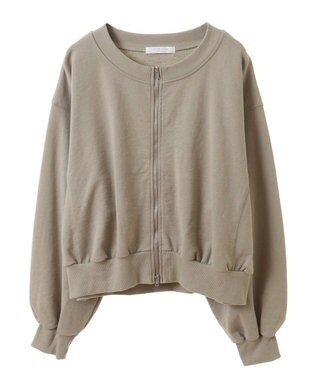 Green Parks ウ゛ィンテージ風ｚｉｐ裏毛カーディガン Gray Beige