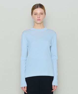JOSEPH 【洗える】ウールリブ　ラウンドネックニット Arctic