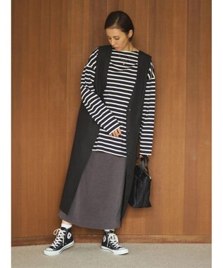 Green Parks ジレにもなる２ｗａｙＶネックジャンスカ Black