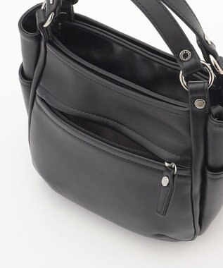 Y'SACCS カウレザー スクエア2wayミニトート ブラック