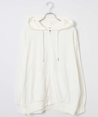 WEGO 【SCHOOLITEM】ルーズフィットジップパーカー オフホワイト