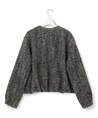 23区 S 【STORY11月掲載】BALLI ヘリンボーンツイード ノーカラー ブルゾン モノトーン系