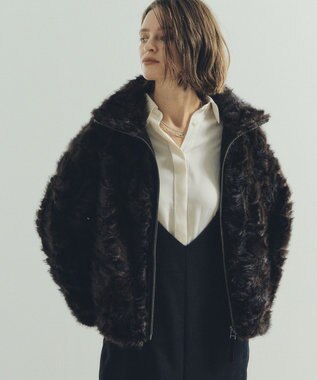 YECCA VECCA フェイクファーブルゾン Brown