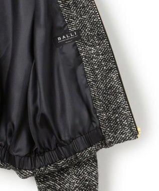 23区 S 【STORY11月掲載】BALLI ヘリンボーンツイード ノーカラー ブルゾン モノトーン系