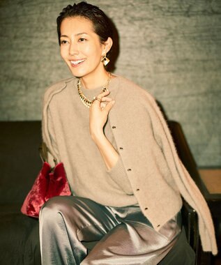 自由区 L 【SHIHOさん着用】ヘアリーフォックスプルオーバー ニット モカ