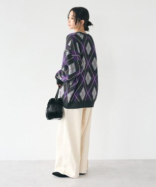 CRAFT STANDARD BOUTIQUE アーガイル柄カーディガン Black