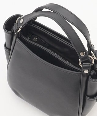 Y'SACCS カウレザー スクエア2wayミニトート ブラック