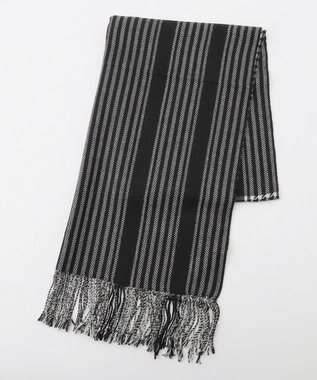 ICB コンビネーションチェックカシミヤストール ブラック柄系