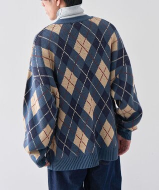 CRAFT STANDARD BOUTIQUE アーガイル柄カーディガン Blue