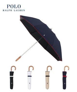 POLO RALPH LAUREN 晴雨兼用日傘 折りたたみ傘 楽折 ワンポイントPP 一級遮光 遮熱 UV, ディープブルー, 50