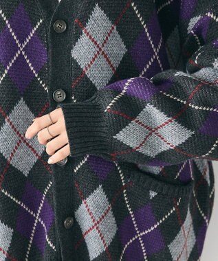 CRAFT STANDARD BOUTIQUE アーガイル柄カーディガン Blue