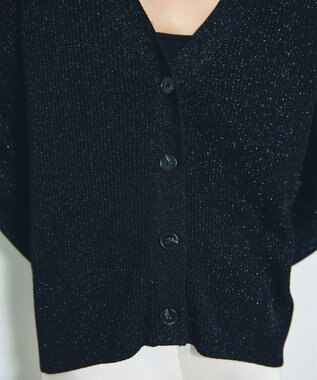 GRACE CONTINENTAL ラメニットカーディガン ブラック