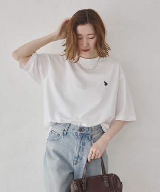 WEGO 【ユニセックス着用ITEM/MLサイズ展開】U.S. POLO ASSN.別注 接触冷感T（SS） ホワイト