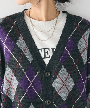 CRAFT STANDARD BOUTIQUE アーガイル柄カーディガン Blue