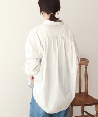 AMERICAN HOLIC 【イージーケア】バックギャザーリボンシャツ White