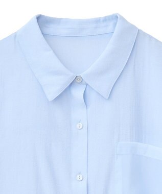 Green Parks 裾レイヤードショートスリーブシャツⅡ Sax