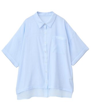 Green Parks 裾レイヤードショートスリーブシャツⅡ Sax