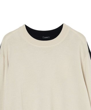 JOSEPH 【洗える】バイカラー　ロングスリーブニット Quail/Black
