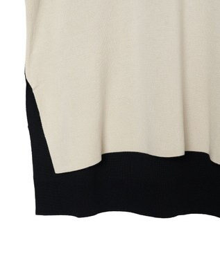 JOSEPH 【洗える】バイカラー　ロングスリーブニット Quail/Black