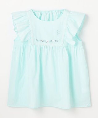 組曲 KIDS 【150-160㎝】 フラワーエンブロイダリーブラウス ミント