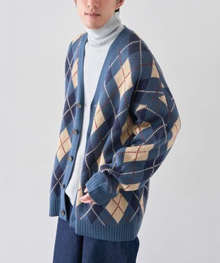 CRAFT STANDARD BOUTIQUE アーガイル柄カーディガン Blue