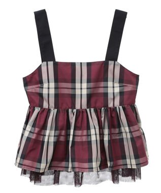 Green Parks ・ＳＵＧＡＲ　ＳＰＯＯＮ　チェックペプラムビスチェ Bordeaux