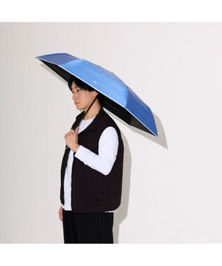 MOONBAT MIZUNO  (ミズノ) 無地 ロゴ 日傘 折りたたみ傘 パラソル 晴雨兼用 ユニセックス  軽量 一級遮光 遮熱効果 遮光率100% UV遮蔽100% スカイブルー