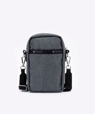 LeSportsac DENIM PHONE CROSSBODY/ブラックデニム/レオパードシェルパ ブラックデニム/レオパードシェルパ