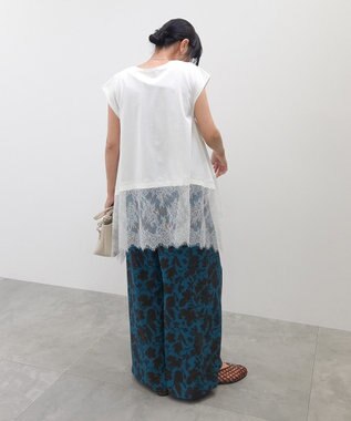 Green Parks 裾レースイレヘムフレンチＴシャツ White