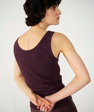 GRACE CONTINENTAL テレコノースリーブ ボルドー