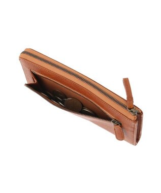 genten ゴートベーシック Ｌファスナー長財布 チャ