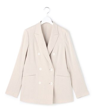 23区 【先行予約】リネンレーヨンストレッチ ダブルジャケット ベージュ系