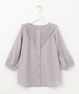 ANY SIS 【洗える】レースフリル ブラウス ラベンダー