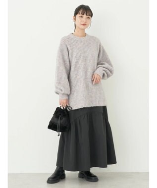 earth music&ecology イレヘム切替スカート Black