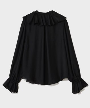 GRACE CONTINENTAL スキッパーラッフルブラウス ブラック