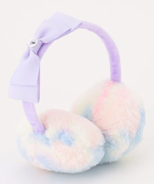 ANY KIDS リボンつき イヤーマフ レインボー
