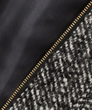 23区 S 【STORY11月掲載】BALLI ヘリンボーンツイード ノーカラー ブルゾン モノトーン系